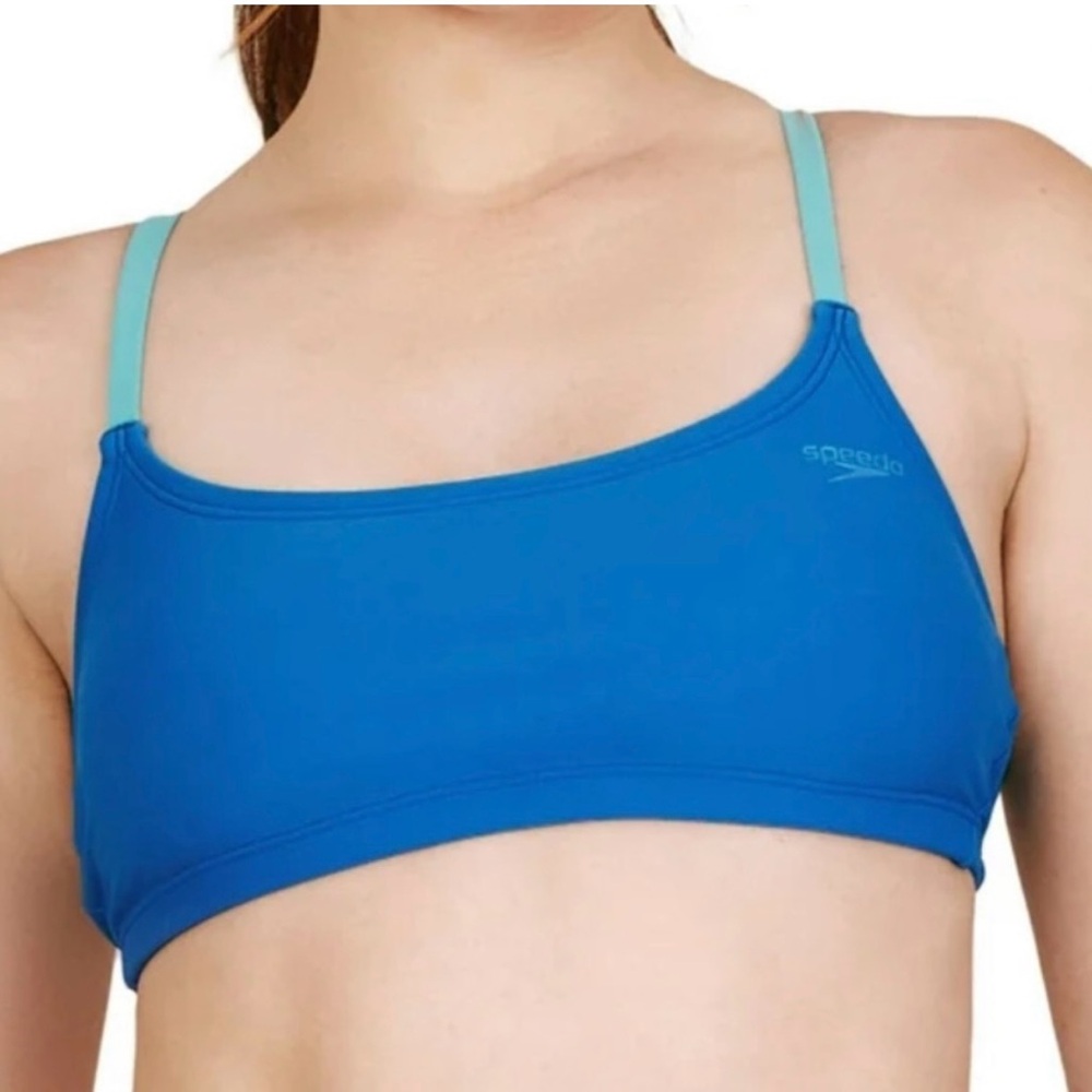 NWT Speedo Womens Bikini Top Blue Medium